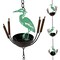 Metal Rain Chain 102in Extra Long Rustic Distressed Heron Bird Outdoor Decor